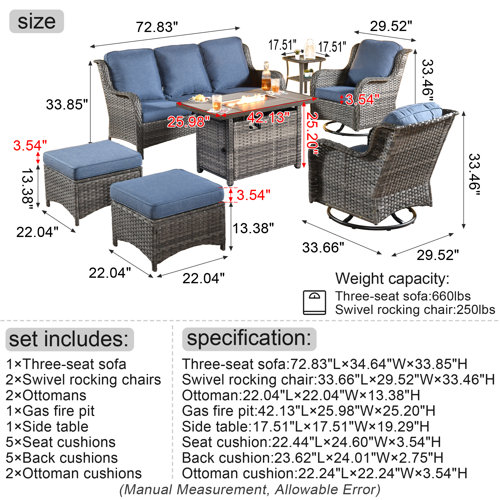Red Barrel Studio® Cracraft 6 Person Outdoor Seating Group with Cushions & Reviews Wayfair